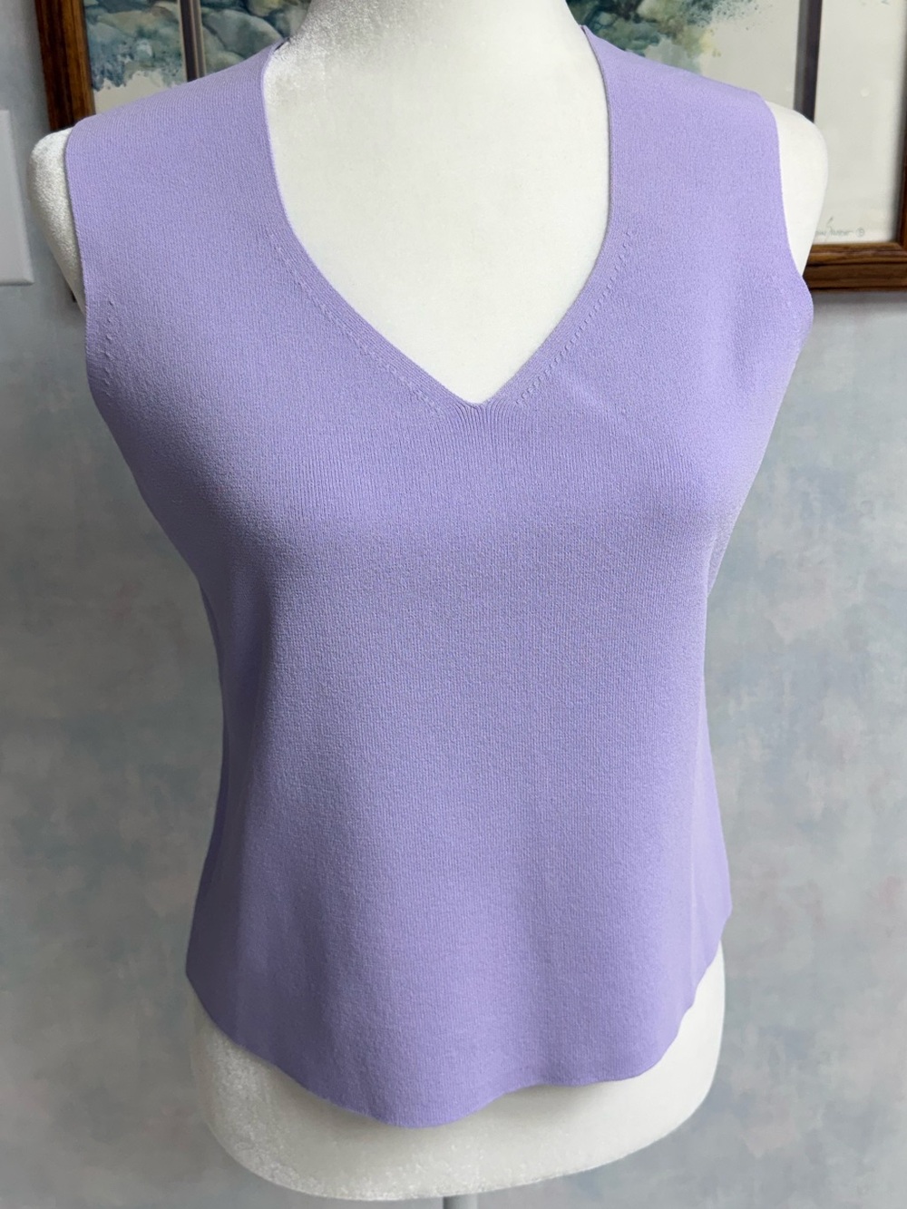 Dress Barn Light Lilac Career Layering Sleeveless Top, Stretchy - Picture 2 of 9